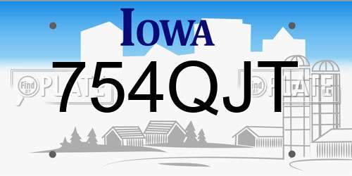 754QJT Iowa License Plate
