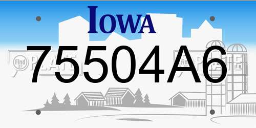 75504A6 Iowa License Plate
