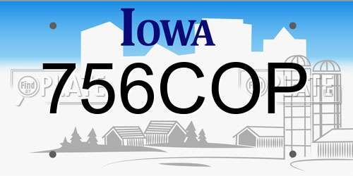 756COP Iowa License Plate