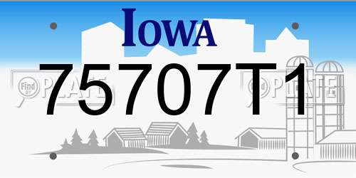 75707T1 Iowa License Plate