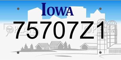 75707Z1 Iowa License Plate