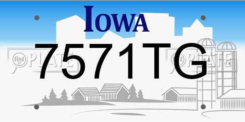 7571TG Iowa License Plate
