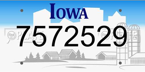 7572529 Iowa License Plate