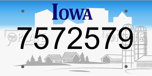 7572579 Iowa License Plate