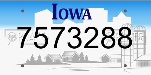 7573288 Iowa License Plate