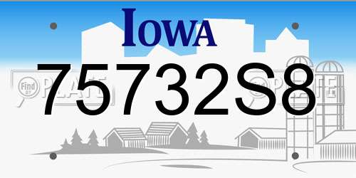 75732S8 Iowa License Plate