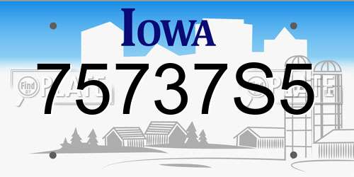 75737S5 Iowa License Plate