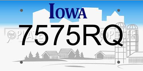 7575RQ Iowa License Plate