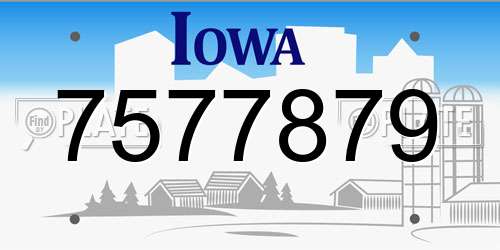 7577879 Iowa License Plate
