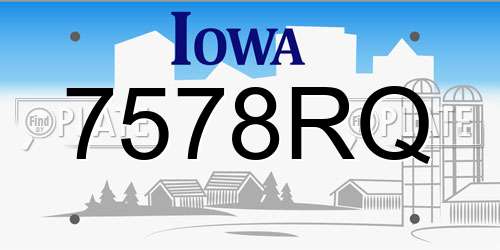 7578RQ Iowa License Plate