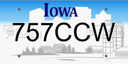 757CCW Iowa License Plate