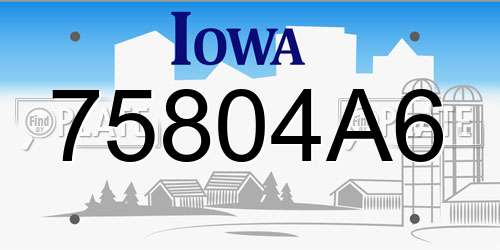 75804A6 Iowa License Plate