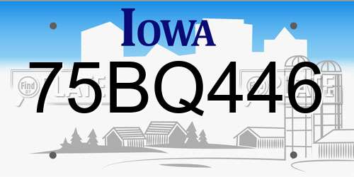 75BQ446 Iowa License Plate