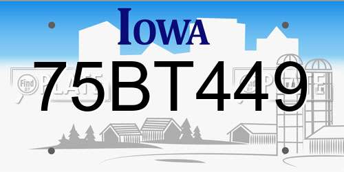 75BT449 Iowa License Plate