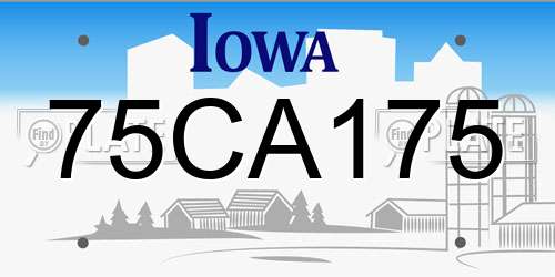 75CA175 Iowa License Plate