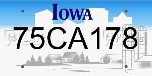 75CA178 Iowa License Plate