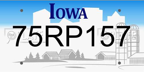 75RP157 Iowa License Plate