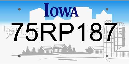 75RP187 Iowa License Plate