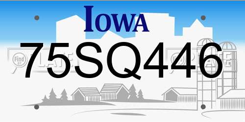 75SQ446 Iowa License Plate