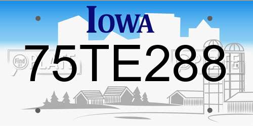 75TE288 Iowa License Plate