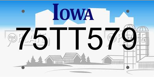 75TT579 Iowa License Plate
