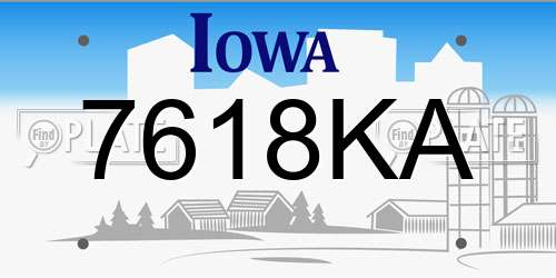 7618KA Iowa License Plate