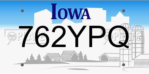 762YPQ Iowa License Plate