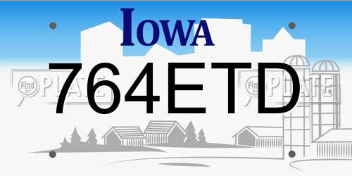 764ETD Iowa License Plate