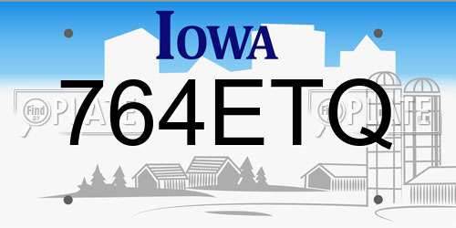 764ETQ Iowa License Plate