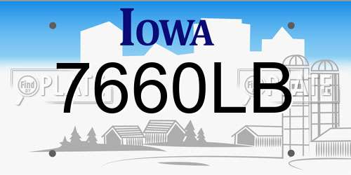 7660LB Iowa License Plate