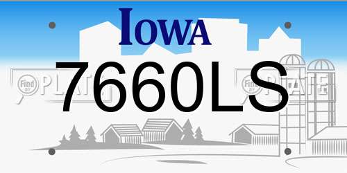7660LS Iowa License Plate