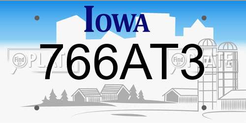 766AT3 Iowa License Plate