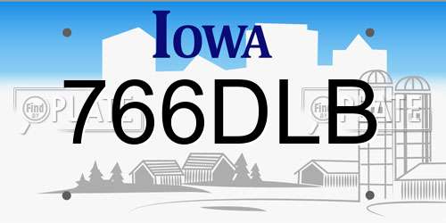 766DLB Iowa License Plate