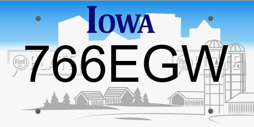 766EGW Iowa License Plate