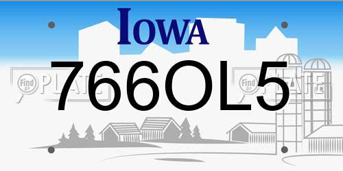 766OL5 Iowa License Plate