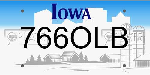 766OLB Iowa License Plate