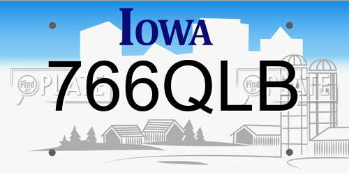766QLB Iowa License Plate