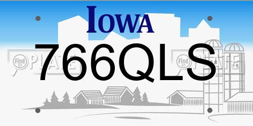 766QLS Iowa License Plate