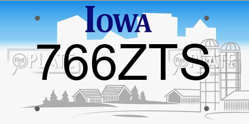766ZTS Iowa License Plate
