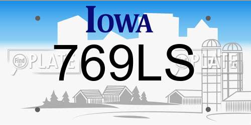 769LS Iowa License Plate