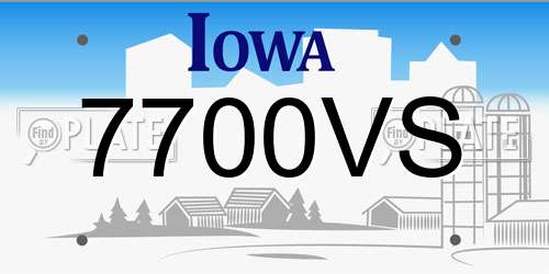 7700VS Iowa License Plate