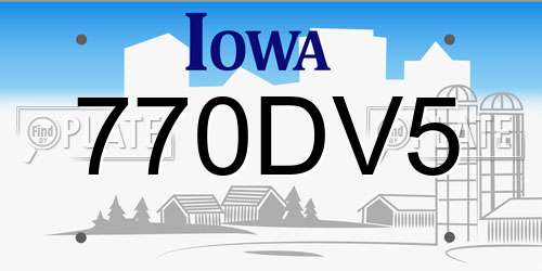 770DV5 Iowa License Plate