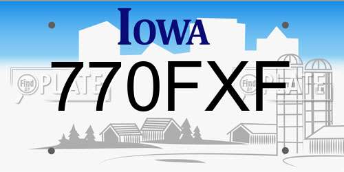 770FXF Iowa License Plate