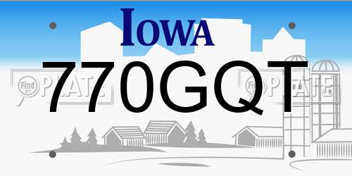 770GQT Iowa License Plate
