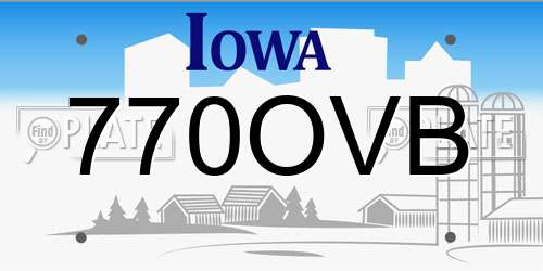 770OVB Iowa License Plate