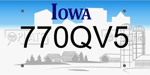 770QV5 Iowa License Plate