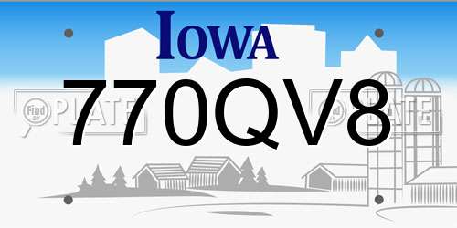 770QV8 Iowa License Plate