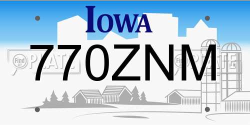 770ZNM Iowa License Plate