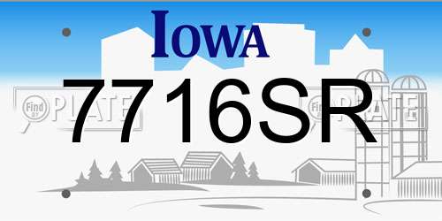 7716SR Iowa License Plate