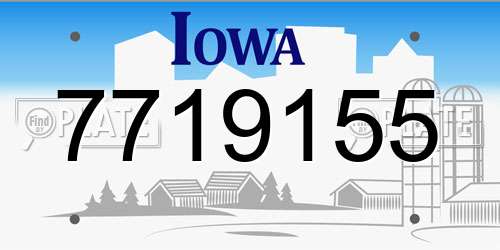 7719155 Iowa License Plate